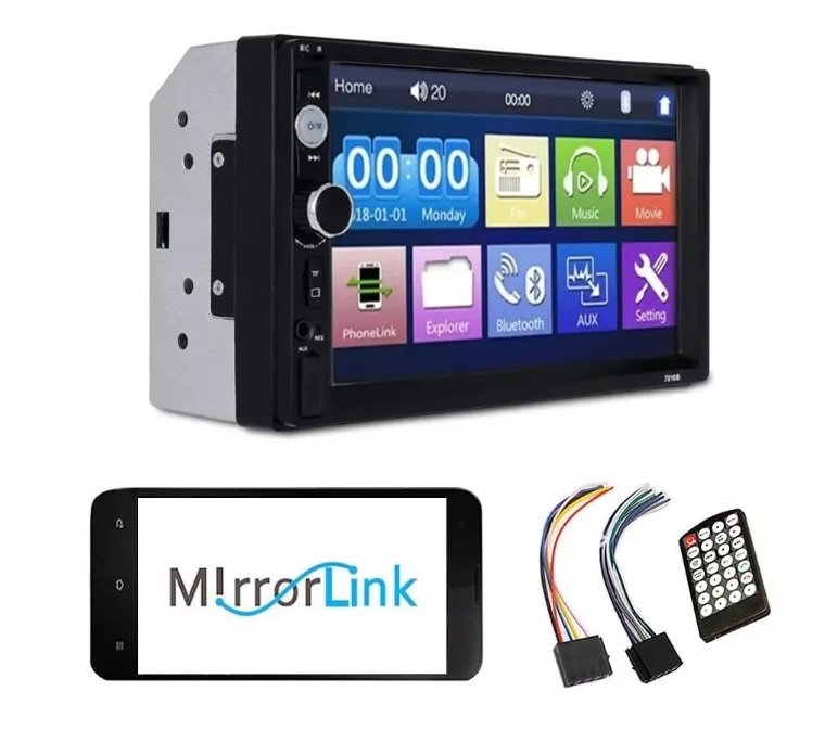 Radio Auto 2 Din Mirror Link Bt Pantalla Tactil Mp5 Estéreos-2