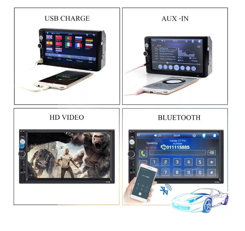 Radio Auto 2 Din Mirror Link Bt Pantalla Tactil Mp5 Estéreos-7