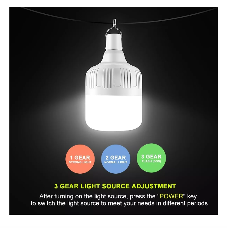 Lampara Ampolleta Led Usb Portátil + Panel Solar + Control-1