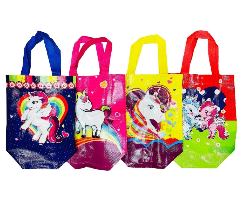 Pack12 Bolsa Reutilizable Unicornio D Compras Regalo 35x26cm-0