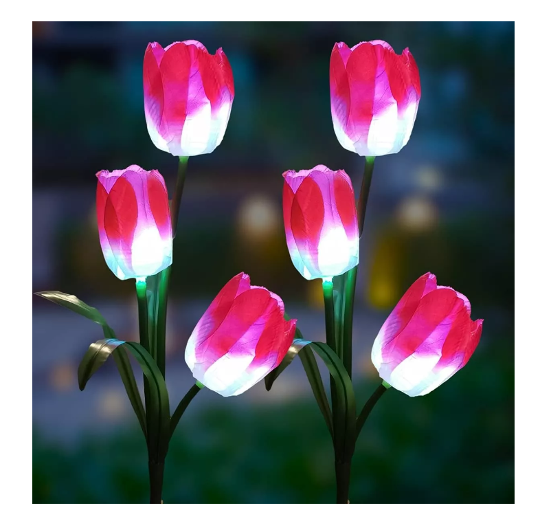 Pack 4 Unidades Tulipán Lámpara Solar Jardín Cesped Terraza-2