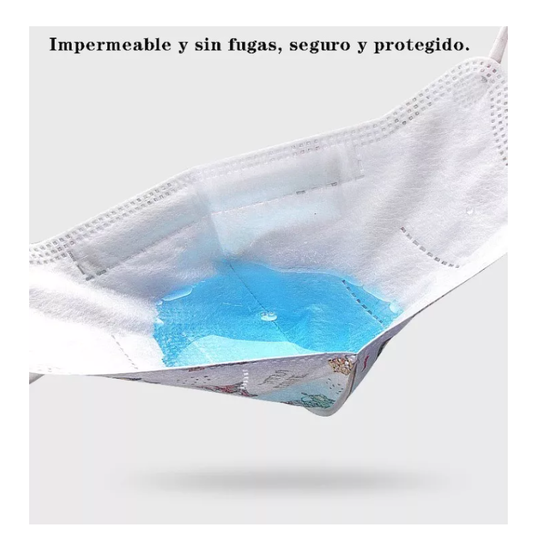 X50 Mascarillas Niños Con Diseño Kn95 5pliegues Reutilizable niña-2