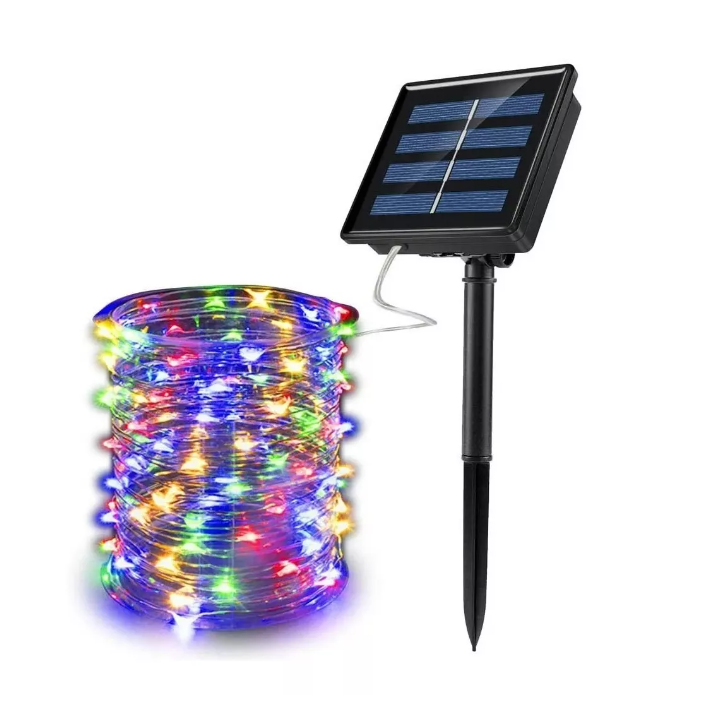 Lámpara Solar Luces Tira Led Al Aire 12 Mts 100 Led Navidad 3-0