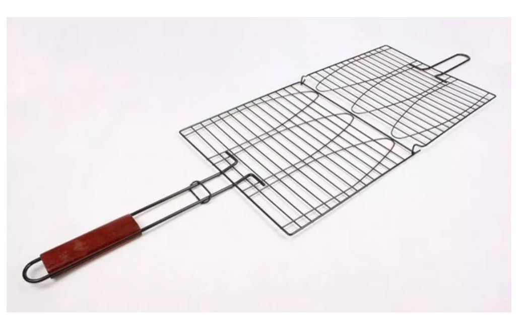 Parrilla Rejilla Doble Barbacoa 28x28cm Acero Inoxidable-2