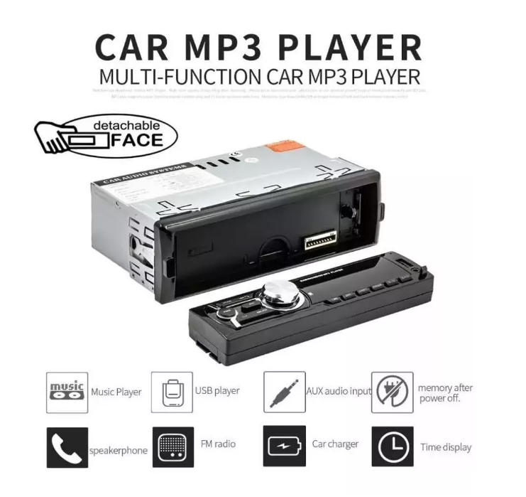 Radio Auto Panel Desmontable Bluetooth Mp3 Aux Usb2-1
