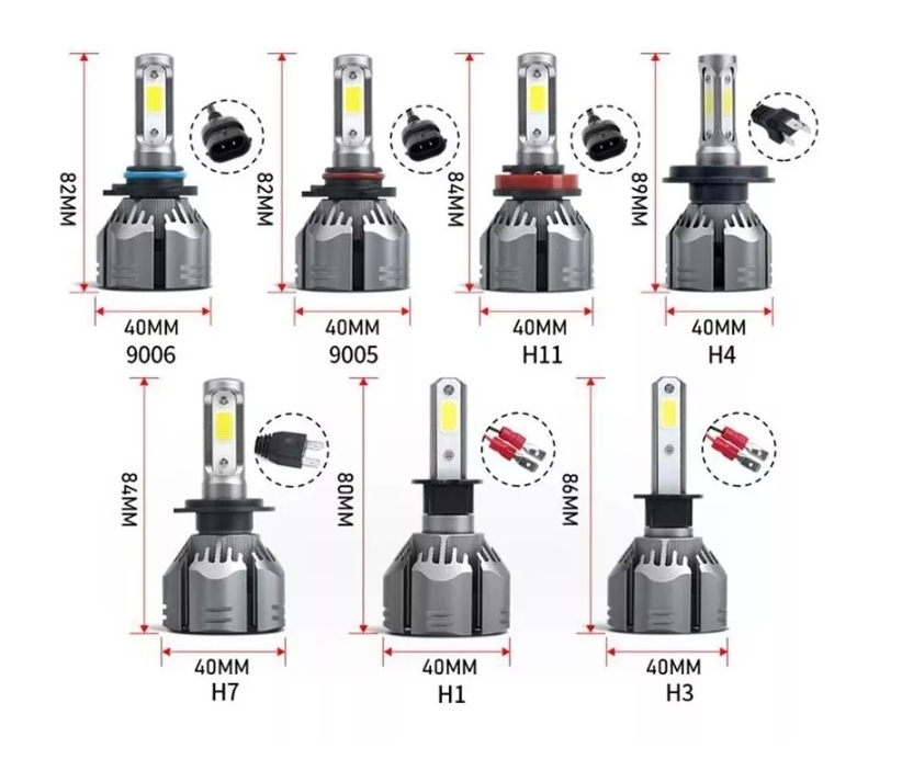 Kit Luces Ampolleta Led Auto H1 H3 H4 H7 H11 9005/6 880-3