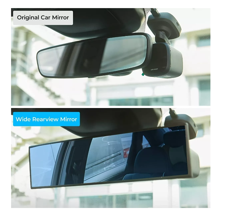 Espejo Retrovisor Panorámico 30cm Interior Auto Antirreflejo-1