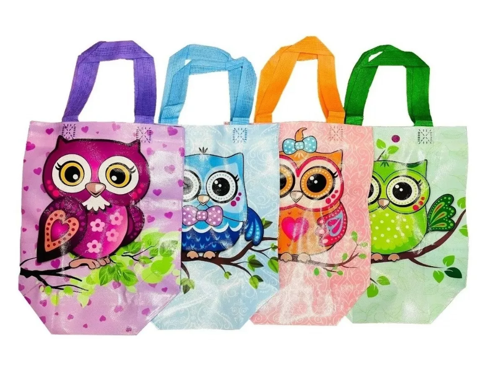 Pack 12 Bolsa Reutilizable Búho D Compras Regalo 36x26cm-0