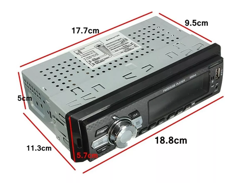 Radio De Auto 1 Din Bluetooth Usb Mp3 Microsd Aux Fm 60wx4-7