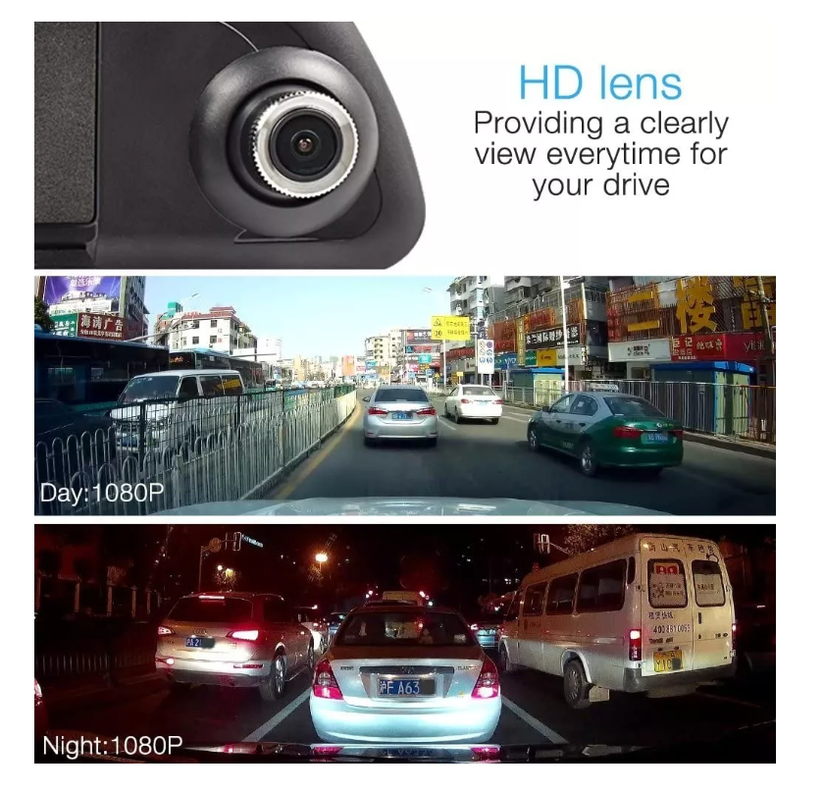 Cámara Auto Espejo Retrovisor 4.3 1080p + Cámara Retroceso-6