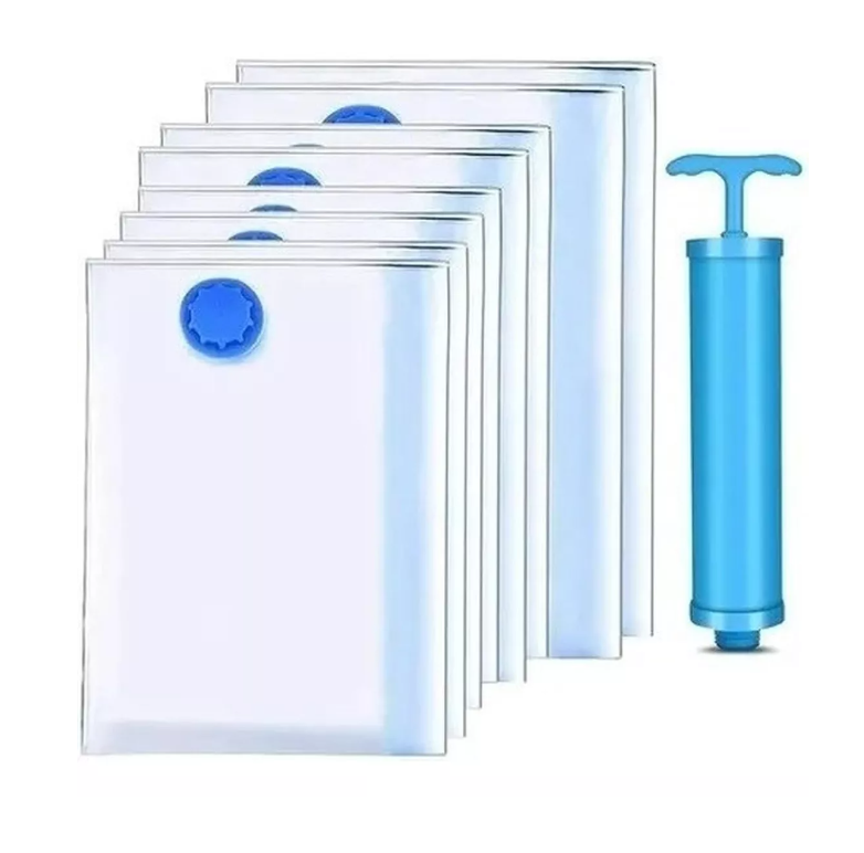 Pack 12 Bolsas Organizadoras Al Vacio Con Bomba Manual-0