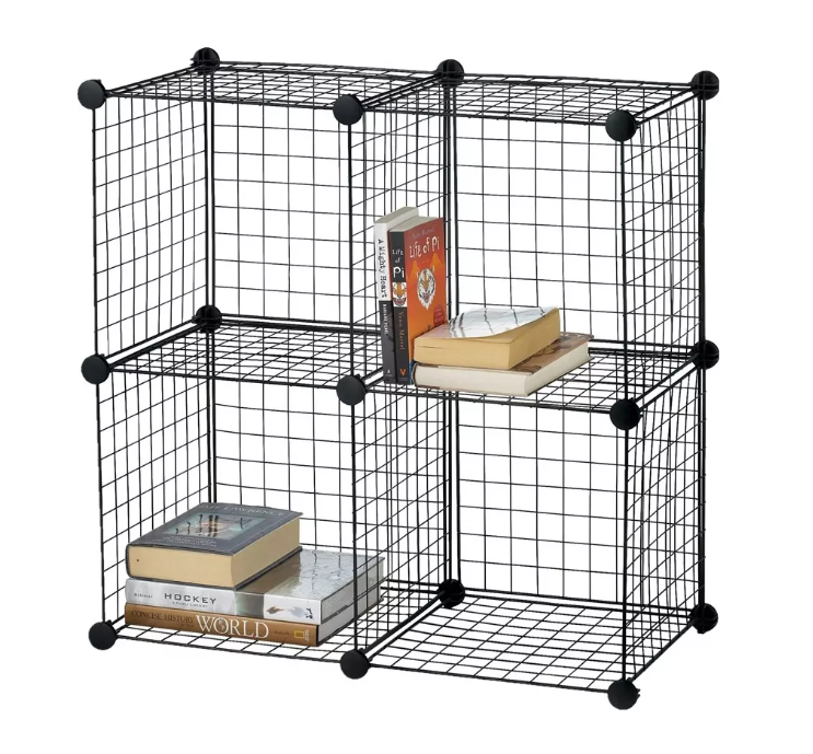 Armario Organizador Metálico Negro 4 Cubos-0