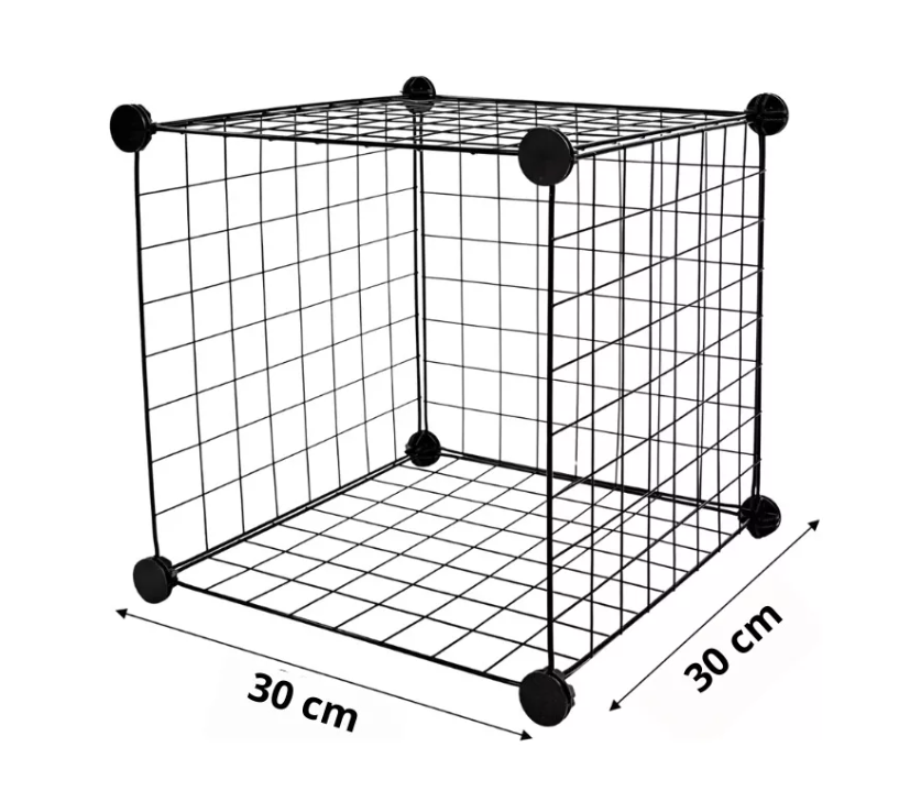 Armario Organizador Metálico Negro 4 Cubos-1