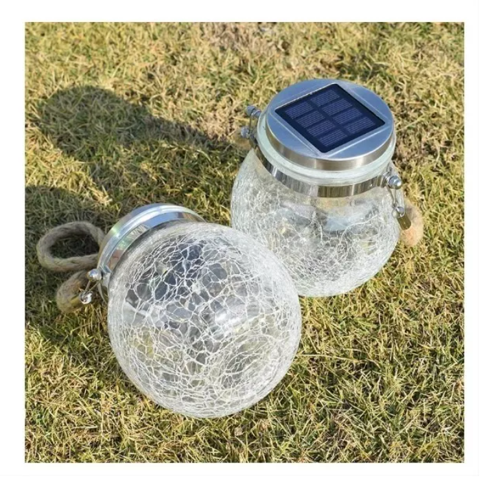 2x Guirnalda Solar Frasco De Vidrio Jardín Luz Hada Calido Blanco frío-1