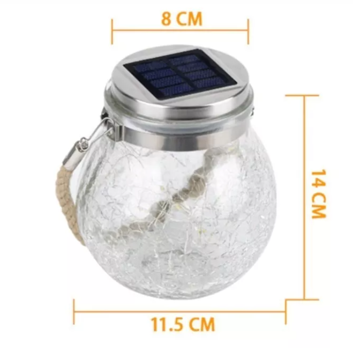 2x Guirnalda Solar Frasco De Vidrio Jardín Luz Hada Calido Blanco frío-2