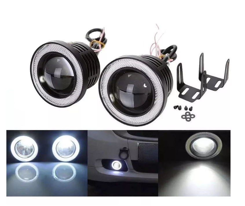 Par Focos Neblineros Led Ojos De Ángel 89mm Blanco + Blanco-7