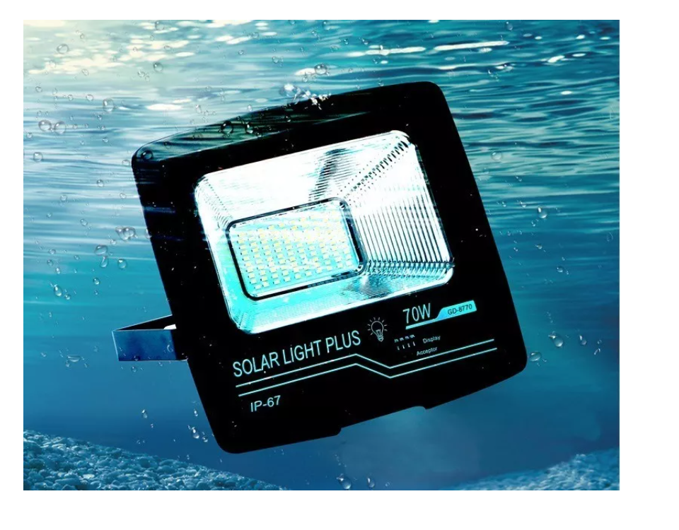 Lámpara Foco Solar Led 70w Flood Panel Solar Control Remoto-7