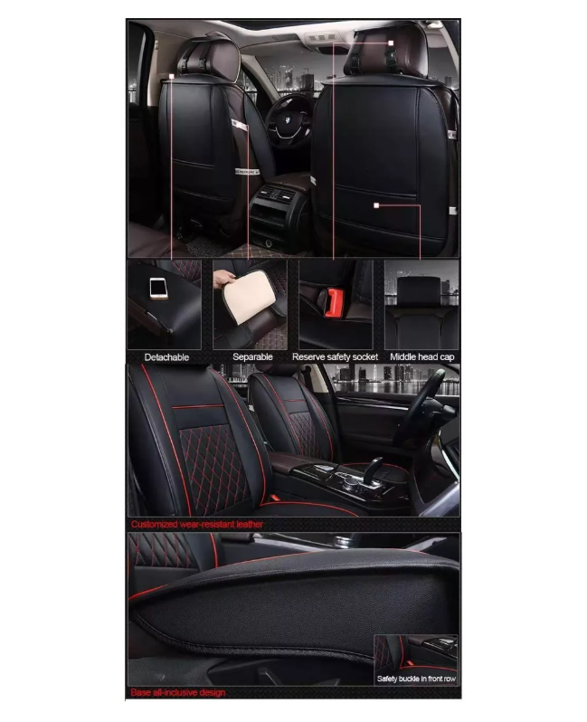 Funda Cubre Asiento Eco-cuero Auto Luxury Valor Por Pieza-4