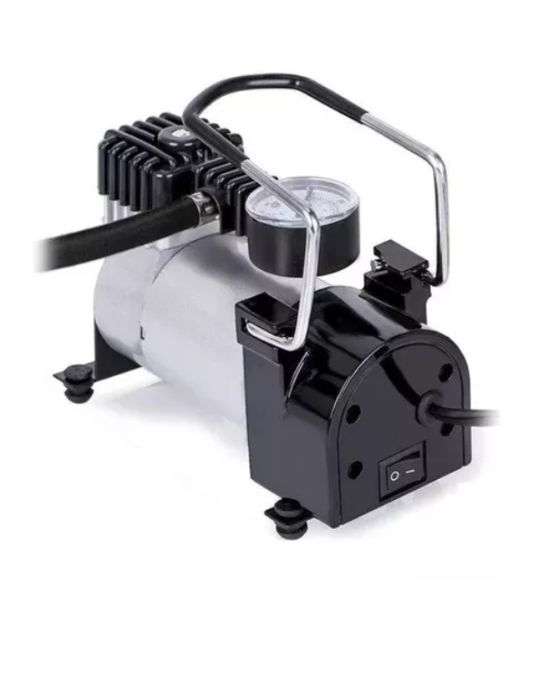 Compresor Aire Metalico Vehiculo 12v Auto Moto Color Plateado-2