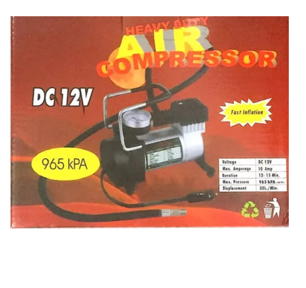 Compresor Aire Metalico Vehiculo 12v Auto Moto Color Plateado-6