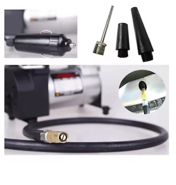 Compresor Aire Metalico Vehiculo 12v Auto Moto Color Plateado-7