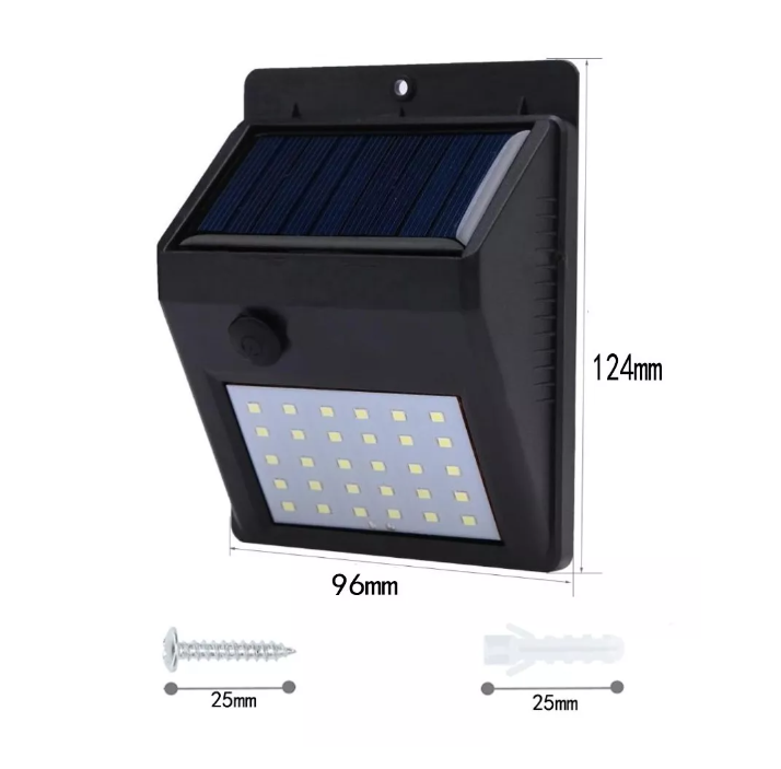 Luz Lámpara De Pared Foco Led Solar 30 Led Exterior-1