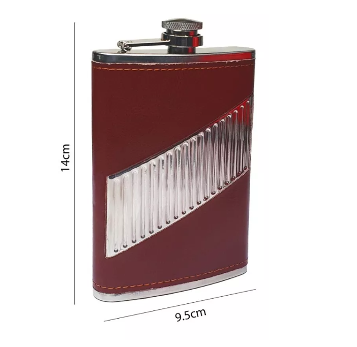 Set Petaca 8oz Para Whisky Coctelera Viaje Camping + Brujula-1