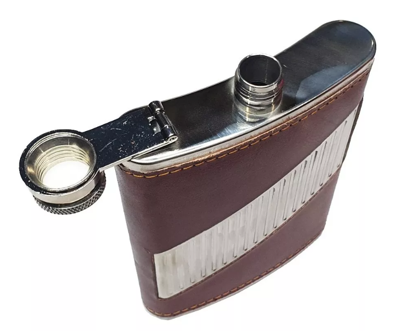 Set Petaca 8oz Para Whisky Coctelera Viaje Camping + Brujula-3