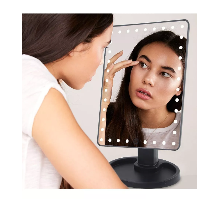 Espejo 22 Luz Led Tactil Maquillaje Usb Portatil Giratorio-5