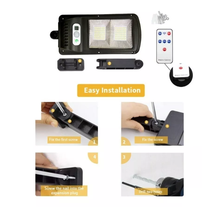 Foco Solar Luz Led 100w Exteriores 98 Led Sensor Movimiento-5