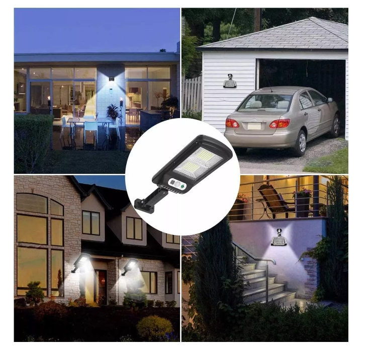 Foco Solar Luz Led 100w Exteriores 98 Led Sensor Movimiento-6