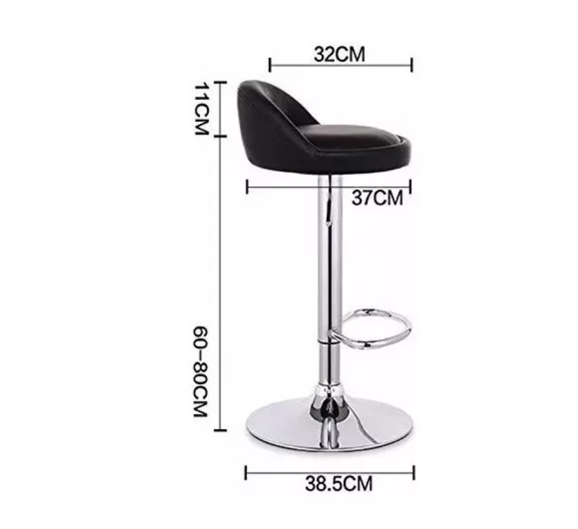Pack 2 Silla Piso Bar Altura Regulable Taburete Respaldo-3