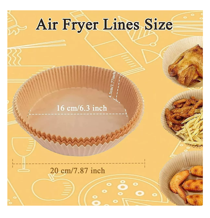 Forros Desechables Antiadherente Freidora 100 Pcs Air Fryer-5