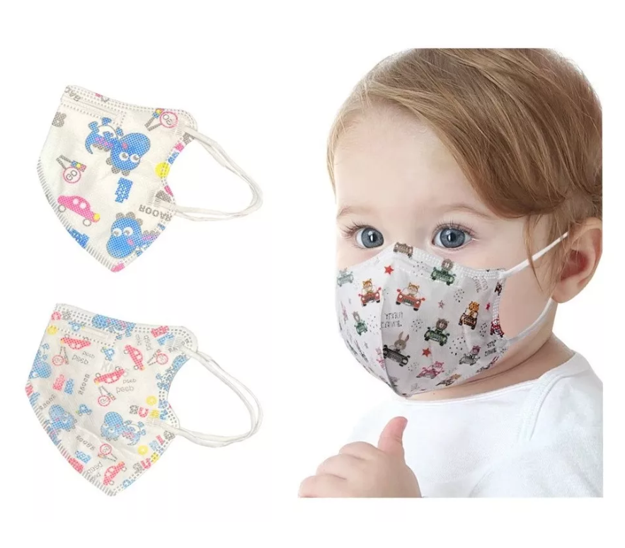 X10 Mascarillas Niños Con Diseño Kn95 5pliegues Reutilizable-0