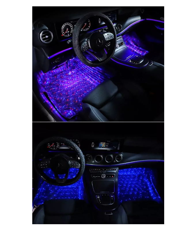 Kit 4 Luces Led Interior Auto 12v Multicolor Sensor Sonido-5