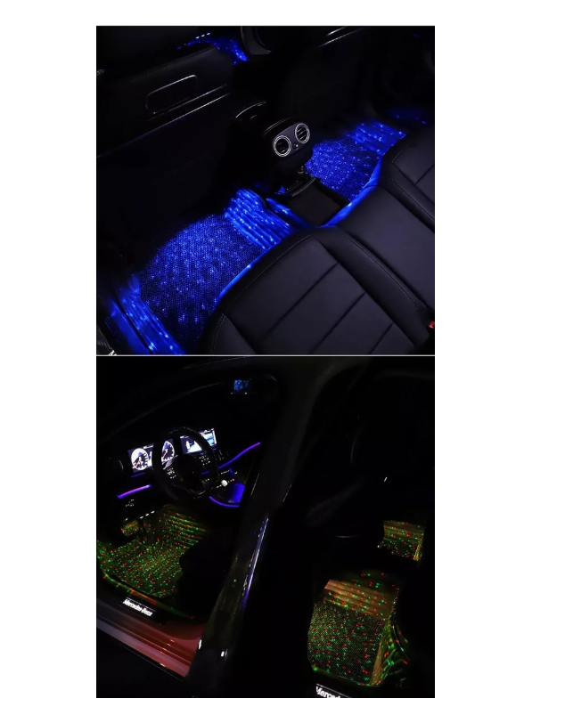 Kit 4 Luces Led Interior Auto 12v Multicolor Sensor Sonido-6