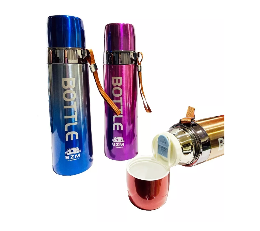 Termo Acero 650ml Agua Bebida Caliente Frio Camping Viaje-0