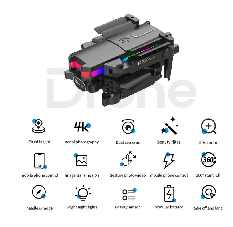 Mini Drone Cámara Full Hd Wifi 2,4 Ghz Smart Fpv Plegable-1