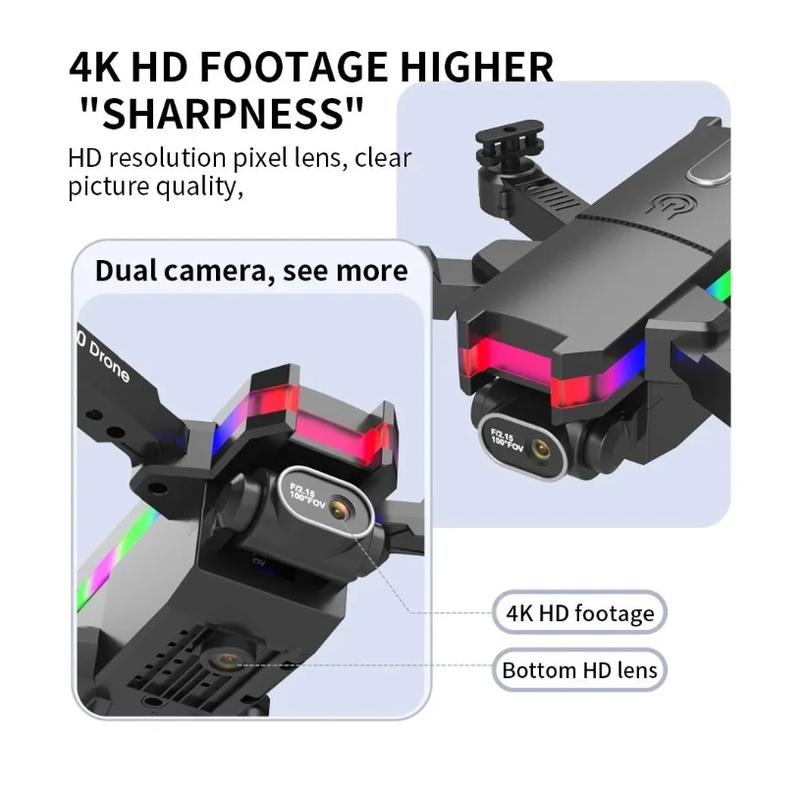 Mini Drone Cámara Full Hd Wifi 2,4 Ghz Smart Fpv Plegable-4