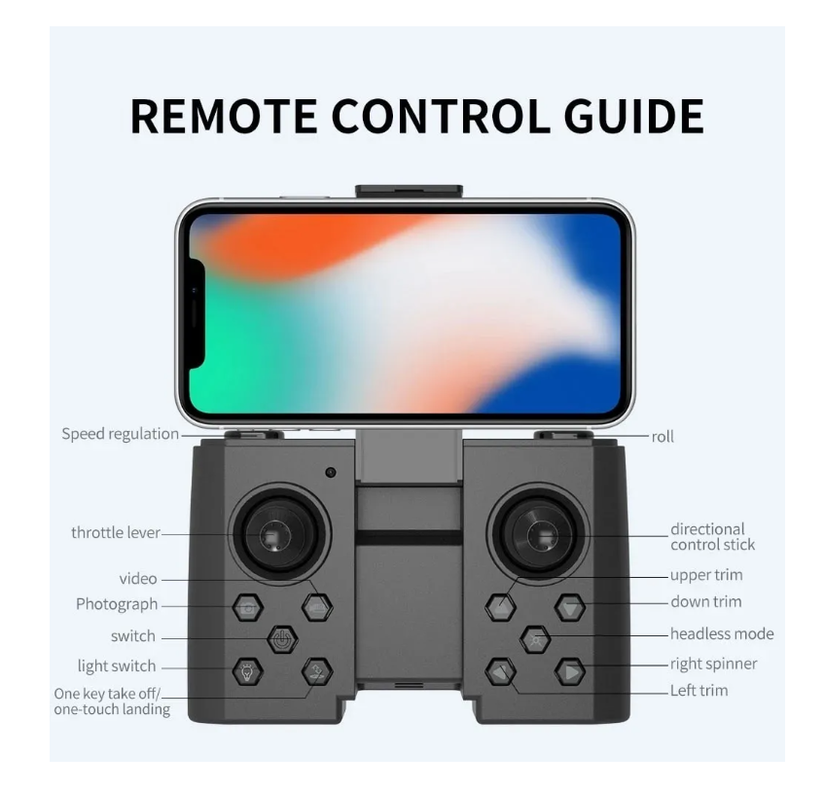 Mini Drone Cámara Full Hd Wifi 2,4 Ghz Smart Fpv Plegable-5