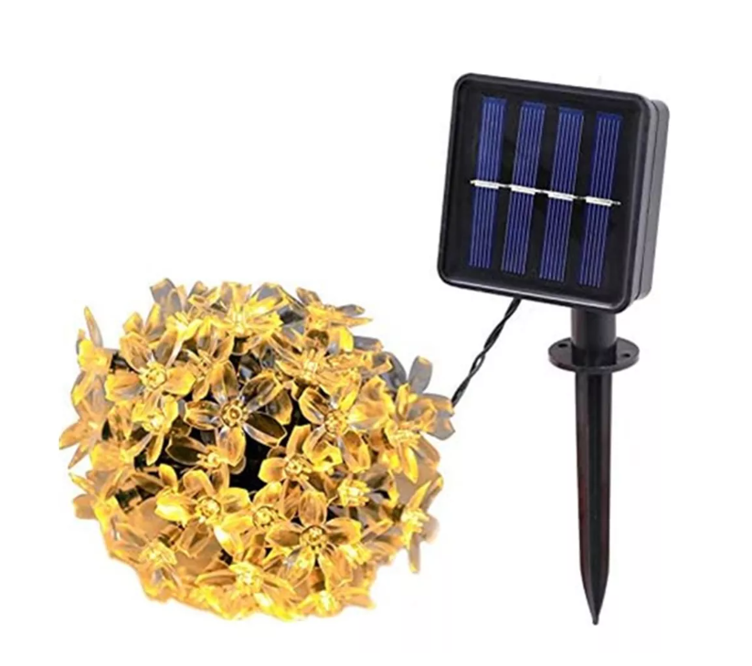 Pack 2 Guirnalda Solar Hada Flor Led Boda 5 Mtrs Calida-1