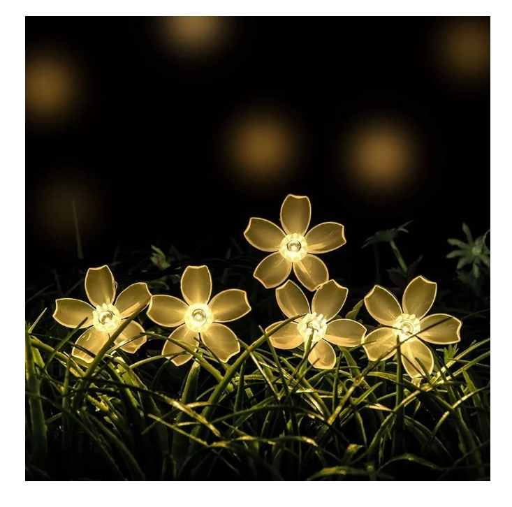 Pack 2 Guirnalda Solar Hada Flor Led Boda 5 Mtrs Calida-2