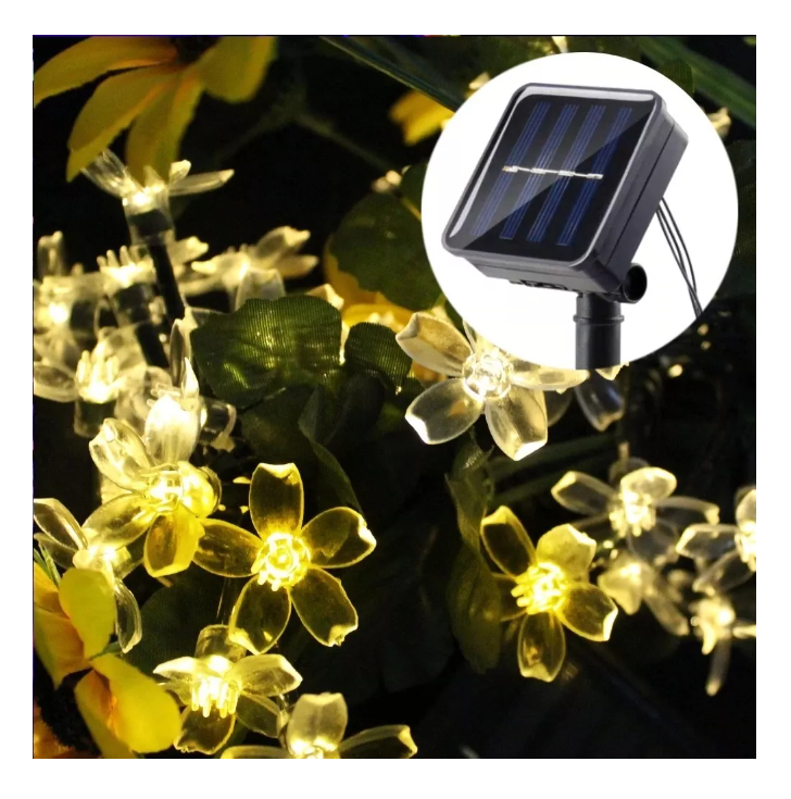 Pack 2 Guirnalda Solar Hada Flor Led Boda 5 Mtrs Calida-3