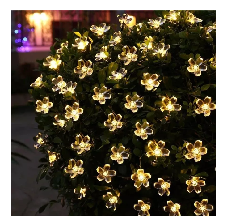 Pack 2 Guirnalda Solar Hada Flor Led Boda 5 Mtrs Calida-4