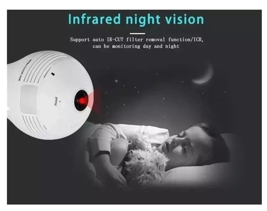 Ampolleta Cámara Ip 360 Robótica Wifi Hd Vigilacia En Telf-2