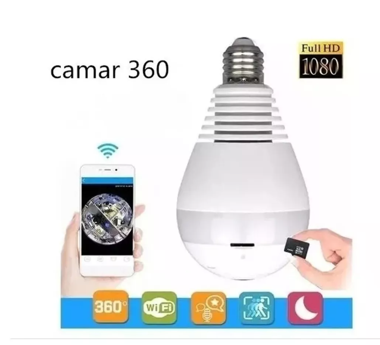 Ampolleta Cámara Ip 360 Robótica Wifi Hd Vigilacia En Telf-3