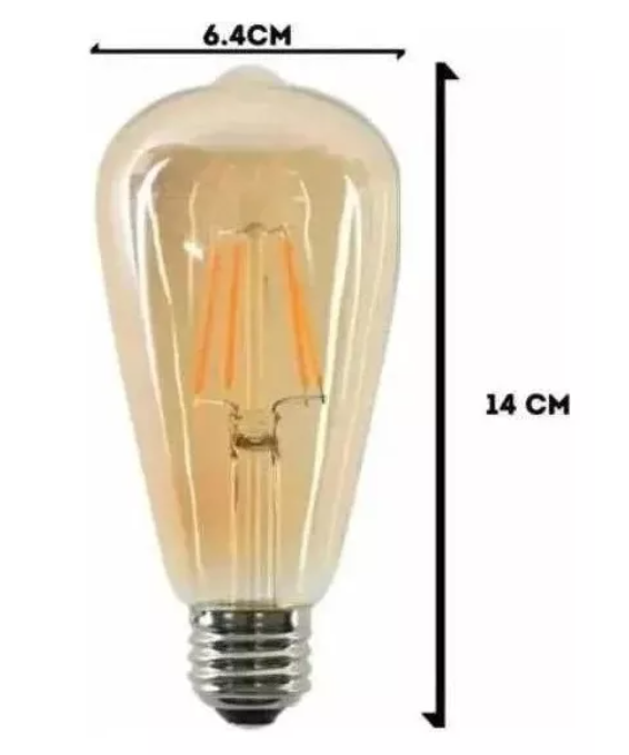 Pack X10 Ampolletas Filamento Led Edison 4w Retro Vintage Luz Luz Cálida-1
