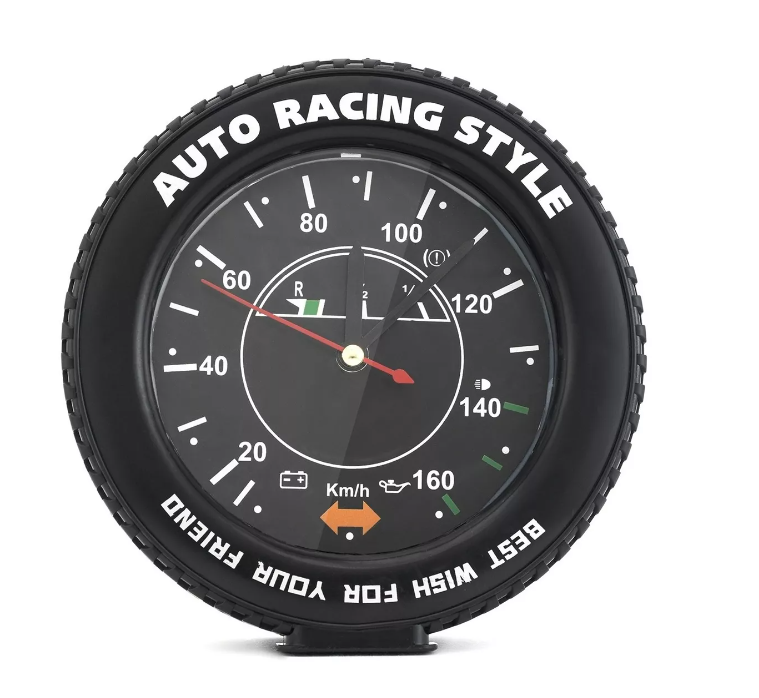 Reloj Despertador Redondo Dormitorio 14cm Diseño Auto Alarma-5
