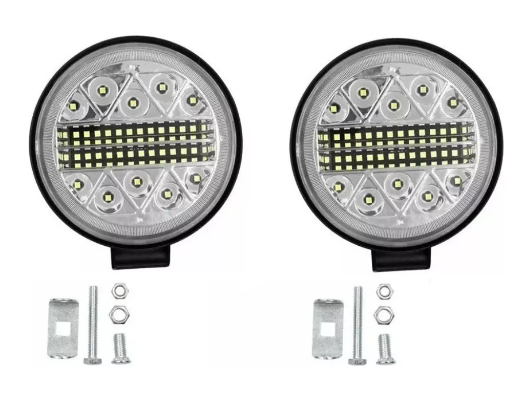 X2 Luces Foco Neblinero Led 102w Estroboscopica Bicolor Auto-0