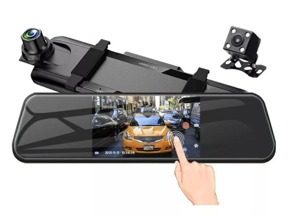 Frontal Espejo Retrovisor Cámara De Auto + Cámara Retroceso-0